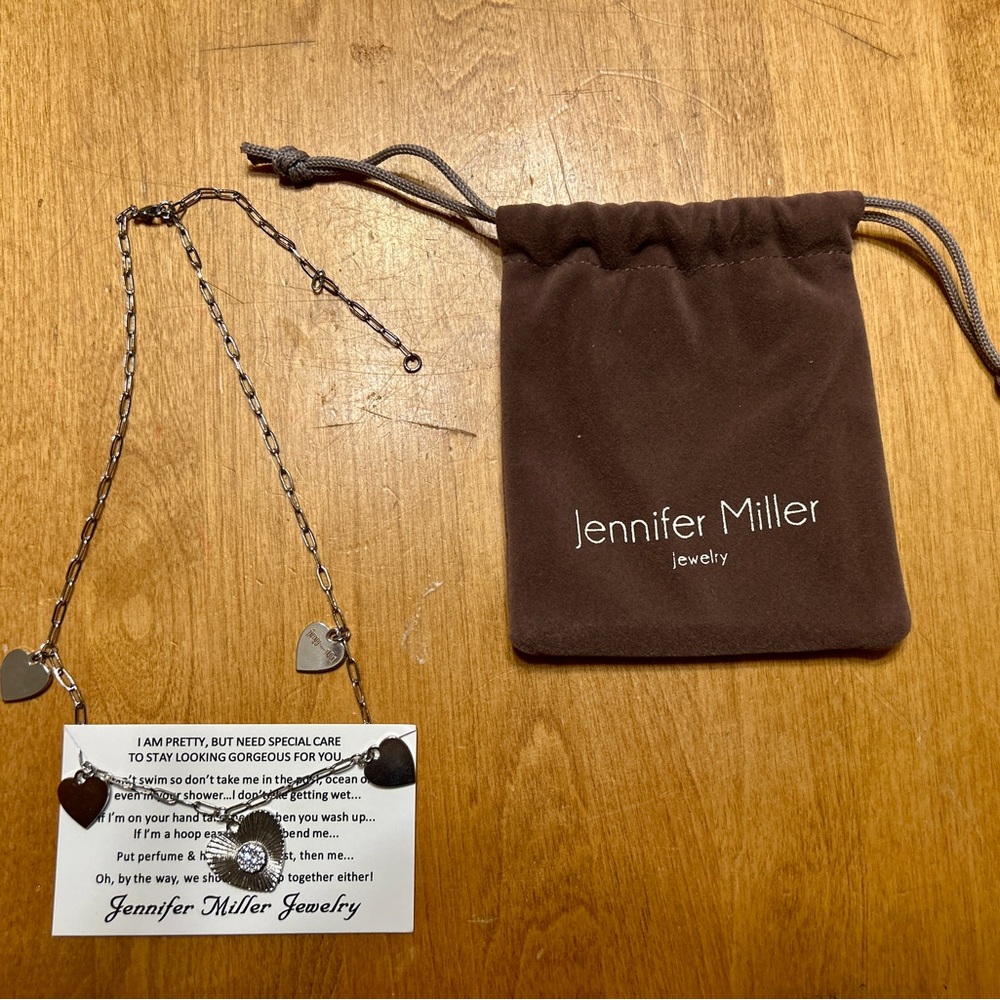 Jennifer Miller 14K White Gold Plated Joy 101 Heart Necklace